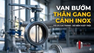 Van bướm thân gang cánh inox